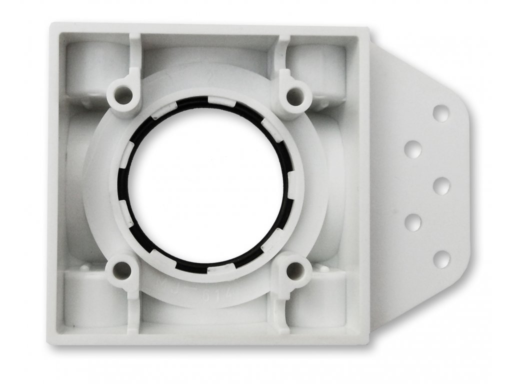 Zásuvkový komplet SQUARE (9x9 cm) - Černá vysavačová zásuvka včetně stěnové základny.