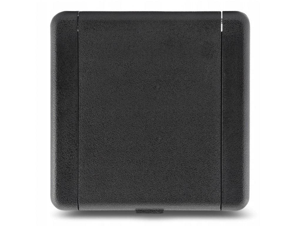 Zásuvkový komplet SQUARE (9x9 cm) - Černá vysavačová zásuvka včetně stěnové základny.