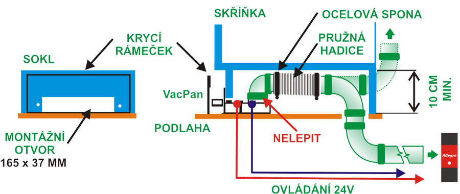 Automatická lopatka VacPan Due - stříbrná.