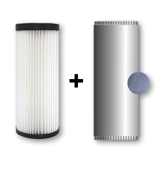 Náhradní HEPA filtr s předfiltračním návlekem z netkané textilie pro centrální vysavač MENRED 1800BP PLUS