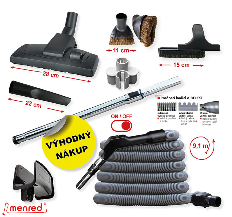 Sada příslušenství COMFORT - Hadice s vypínačem 9,1 m - Příslušenství - 8 ks.