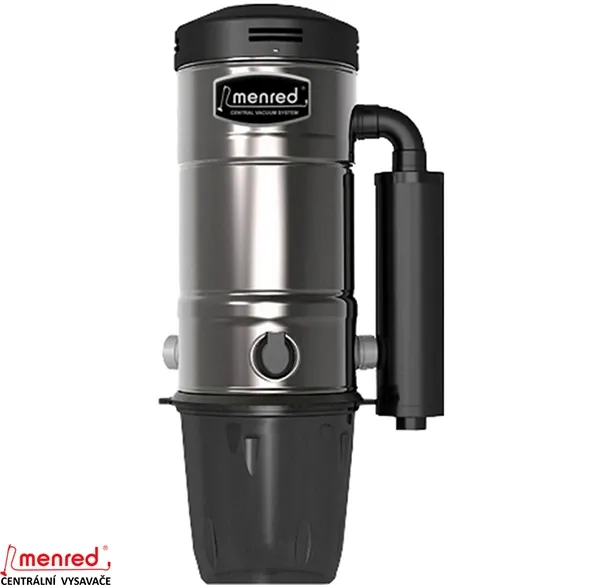Centrální vysavač MENRED CVS-1800BP PLUS (770 AW) + Sada příslušenství STANDARD s hadicí 9,1 m (10 ks), Instalační sada potrubí: 21 m - 3x zásuvka.