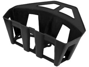 Věšák na hadici stěnový s košíkem na uložení příslušenství.