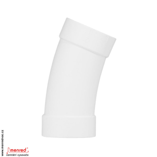 Koleno Retraflex 22,5° F/F s nepřilnavým povrchem. Určené pro skrytou hadici ve zdi.