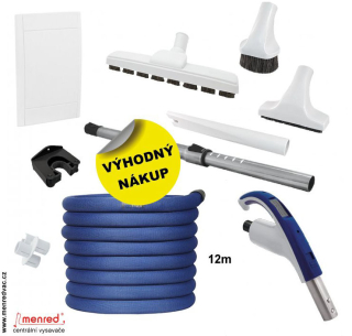 Skrytá hadice ve zdi Retraflex 12 m - Sada příslušenství (8 ks) + Dvířka Retraflex, určená pro centrální vysávání