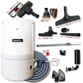 Centrální vysavače Condovac 660 (660 AW) + Sada příslušenství pro centrální vysávání STANDARD s hadicí 9,1 m (10 ks).